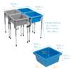 ECR4Kids 4-Station Sand and Water Adjustable Play Table, Sensory Bins, Grey/French Blue view 2