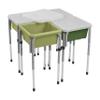 ECR4Kids 4-Station Sand and Water Adjustable Play Table, Sensory Bins, Fern Green/Hunter Green view 1