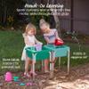 ECR4Kids 2-Station Sand and Water Adjustable Play Table, Sensory Bins, Seafoam/Emerald view 3