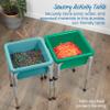 ECR4Kids 2-Station Sand and Water Adjustable Play Table, Sensory Bins, Seafoam/Emerald view 4