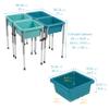 ECR4Kids 4-Station Sand and Water Adjustable Play Table, Sensory Bins, Seafoam/Turquoise view 2