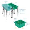 ECR4Kids 4-Station Sand and Water Adjustable Play Table, Sensory Bins, Seafoam/Emerald view 2