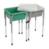 ECR4Kids 2-Station Sand and Water Adjustable Play Table, Sensory Bins, Grey/Emerald view 1