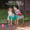 ECR4Kids 2-Station Sand and Water Adjustable Play Table, Sensory Bins, Grey/Emerald view 3