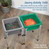 ECR4Kids 2-Station Sand and Water Adjustable Play Table, Sensory Bins, Grey/Emerald view 4