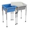 ECR4Kids 2-Station Sand and Water Adjustable Play Table, Sensory Bins, Grey/French Blue view 1