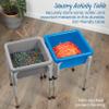 ECR4Kids 2-Station Sand and Water Adjustable Play Table, Sensory Bins, Grey/French Blue view 4