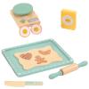 Wooden Cookie Bake Play Food Set, Pretend Play Cookies and Baking for Toddlers, Montessori Play Kitchen Accessories Wooden Food Set for Kids (Cookie Maker) view 1