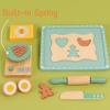 Wooden Cookie Bake Play Food Set, Pretend Play Cookies and Baking for Toddlers, Montessori Play Kitchen Accessories Wooden Food Set for Kids (Cookie Maker) view 2