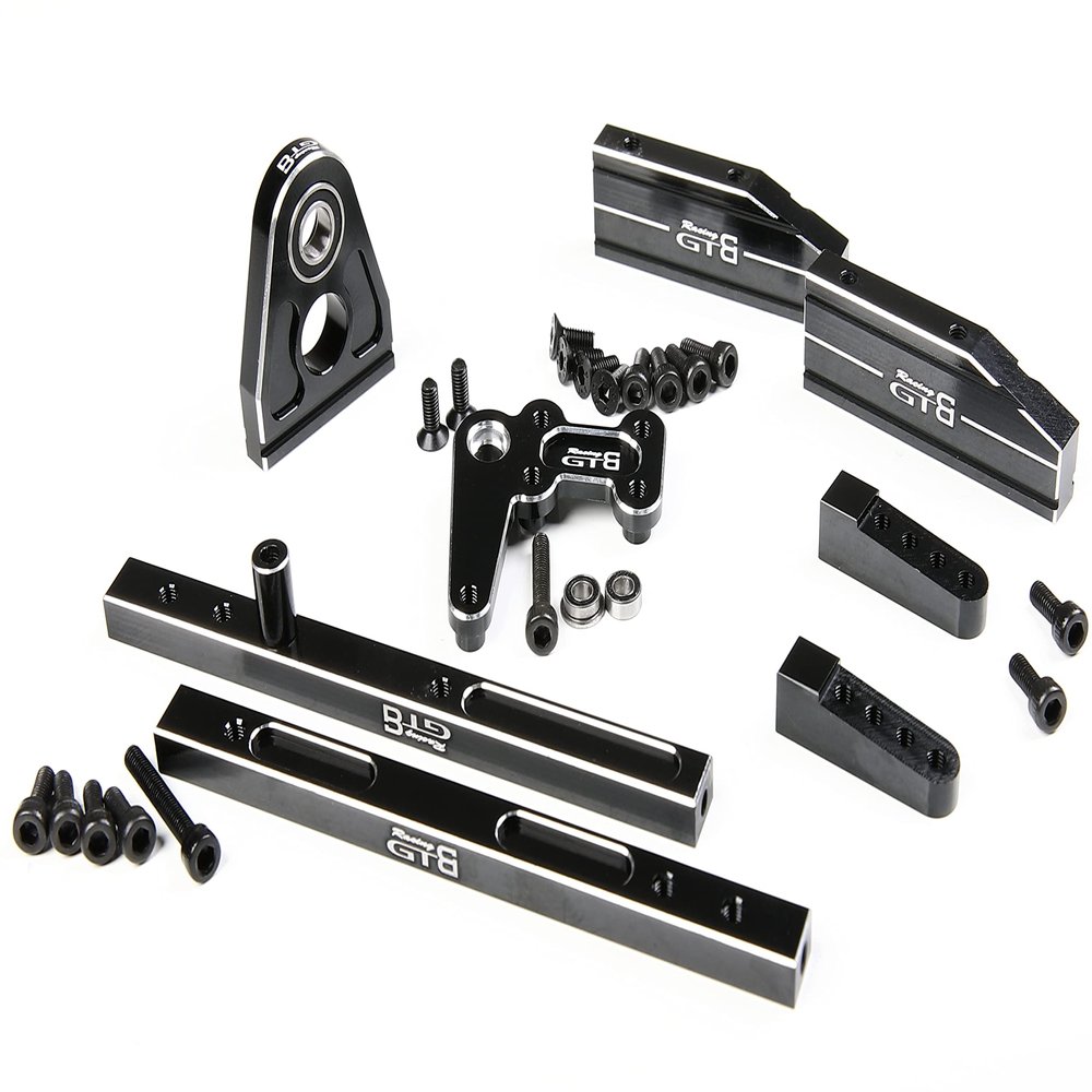 GTBRacing Metal Steering Engine Mount Upgrade Part for 1/8 Kyosho RC Car Mad Force Kruiser Foxx Mad Crusher (Black)