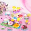 Tea Set for Little Girls,PRE-WORLD 50PCS Princess Tea Party Time Toy Including Dessert,Cookies,Doughnut,Teapot Tray Cake, Tablecloth & Carrying Case,Kids Kitchen Pretend Play for Girls Boys Age 3-6 view 2