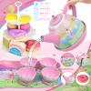 Tea Set for Little Girls,PRE-WORLD 50PCS Princess Tea Party Time Toy Including Dessert,Cookies,Doughnut,Teapot Tray Cake, Tablecloth & Carrying Case,Kids Kitchen Pretend Play for Girls Boys Age 3-6 view 3