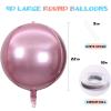 10 Pcs 22 inch Pink 4D Foil Balloons, Pink Party Decorations Big Mylar Foil Balloons, Round Sphere Foil Balloon, Great for Birthday Wedding Parties Balloon Garland Decor view 2