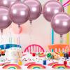 10 Pcs 22 inch Pink 4D Foil Balloons, Pink Party Decorations Big Mylar Foil Balloons, Round Sphere Foil Balloon, Great for Birthday Wedding Parties Balloon Garland Decor view 3