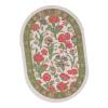 Miniature Rug, Delicate Oval Carpet 1/12 Beautiful Colorful for Dollhouse (B01 Green Leaf Flower) view 1