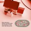 Miniature Rug, Delicate Oval Carpet 1/12 Beautiful Colorful for Dollhouse (B01 Green Leaf Flower) view 4