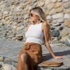Boho Raffia Hoop Earrings and Wooden Rings Tassel Earrings view 4