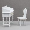 AirAds Dollhouse 1:12 Dollhouse Miniatures Student Desk and Chair Set White furntiures view 1