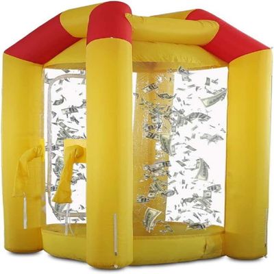 GEPAS Inflatable Cash Cube Booth Money Grab Machine w/Air Blowers for Business
