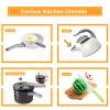 130Pcs Kitchen Playset, Toddler Pretend Cooking Play Pots, Pans, Utensils Cookware, Daily Food Fruit Veges, Shopping Storage Basket, Dessert, Prop Money, Learning Gift for Child (White) view 4