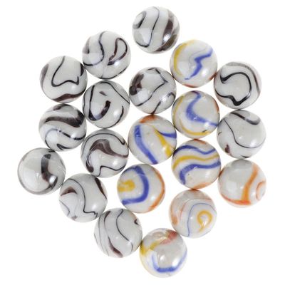Xiaojikuaipao 20Pcs 25mm Milky White Glass Marbles, Marble Run Game Accessory, Vase Filler, Home Decor