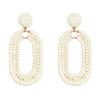 Bohemian Round Hoop Earrings and Boho Raffia Oval Earrings view 3