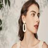 Bohemian Round Hoop Earrings and Boho Raffia Oval Earrings view 4