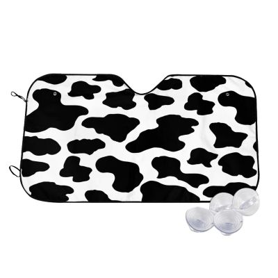 Black and White Leopard Print Car Sun Visor Windshield Sunshade Protective Cover for Most Cars SUV