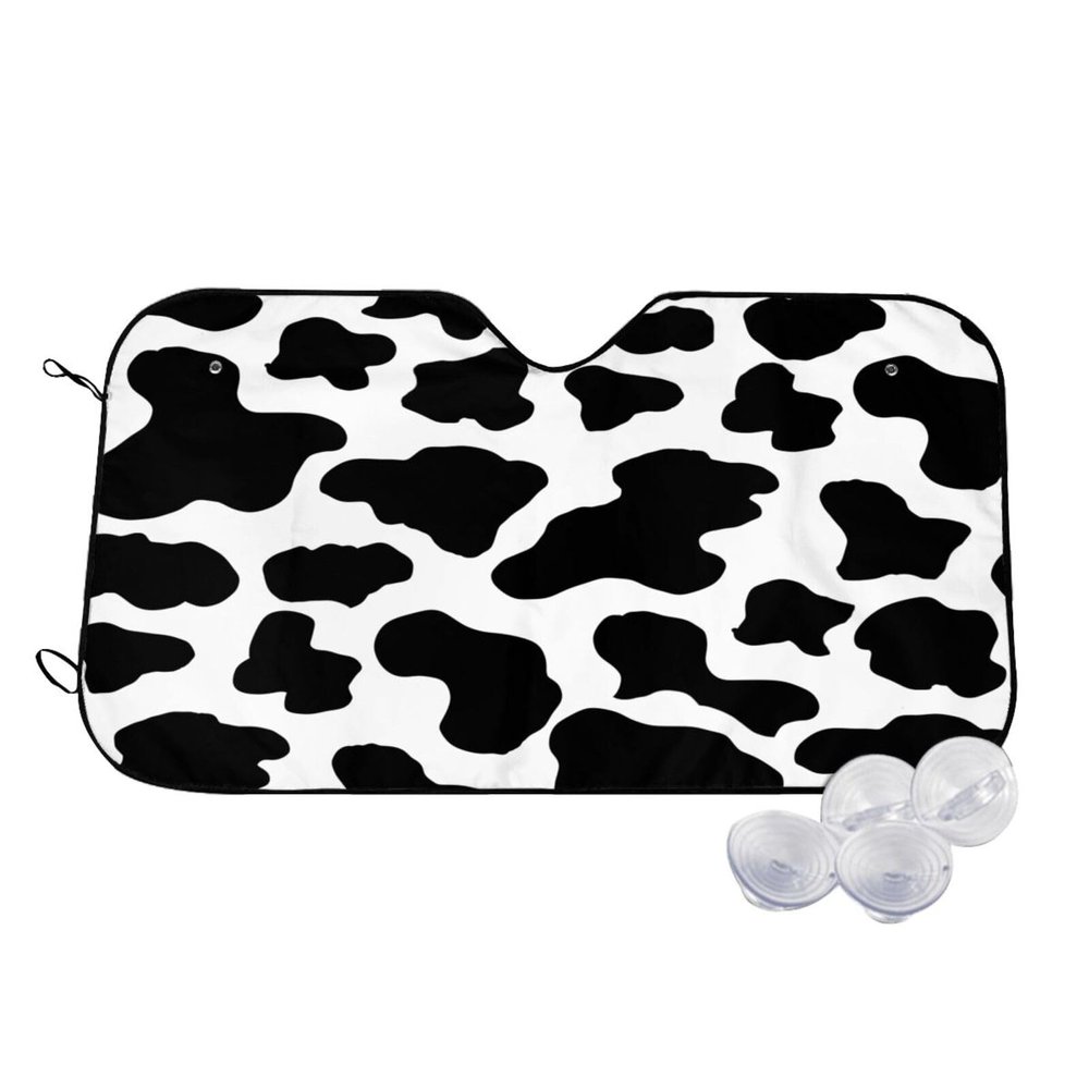 Black and White Leopard Print Car Sun Visor Windshield Sunshade Protective Cover for Most Cars SUV