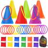 ailixinda 3 in 1 Carnival Games Set,39PCS Soft Plastic Cones Cornhole Bean Bags Ring Toss Game,Carnival Combo Set Toss Games for Kids Adult Birthday Party Indoor Outdoor Games Supplies,Yard Lawn Games view 1