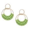 Bohemian Round Hoop Earrings and Raffia Double Heart Earrings view 2