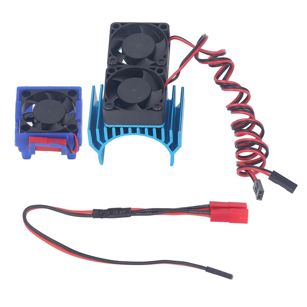 Alomejor High Performance RC Heat Sink Fan, Dual Fan Design, Efficient Cooling, for Off-Road Racing, Stunt Driving, Track Racing, and Daily Use