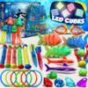 JoyX 35-Piece Diving Pool Toys Set for Kids Ages 412  Includes LED Light Cubes, Goggles, Rings, Gems & Toypedo Bandits  Swim & Dive Training Set with Storage Bag for Pool Fun view 1