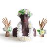 ccHuDE 4 Pcs Hawaiian Party Flower Leis Tropical Necklace Headband Bracelets Island Theme Party Necklace Beach Dance Leis for Holiday Decorations Orange view 2