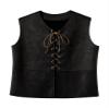 Eandarui Kids Medieval Renaissance Vest Gothic Steampunk Waistcoat Halloween Cosplay Pirate Costume Top Black 16 Years view 1