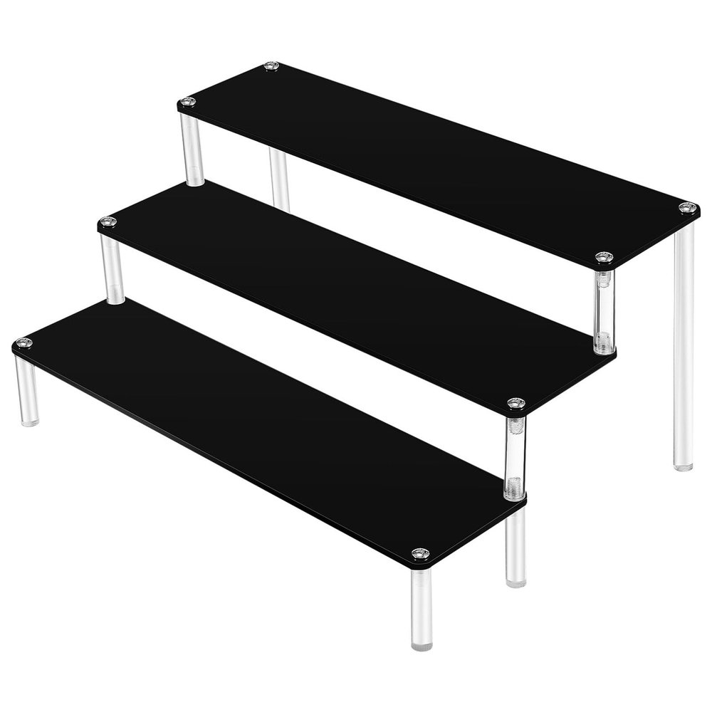 Alipis Acrylic Display Riser 3-tier Stand for Collectibles Figure Display Shelf Easy Assembly