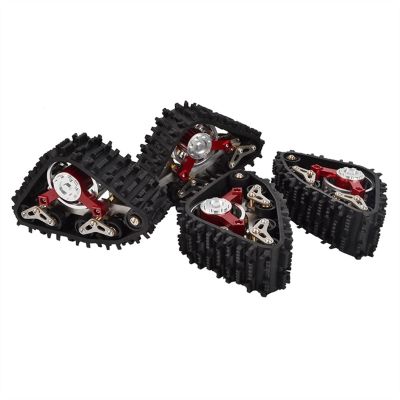 4Pcs 1/10 RC Truck Upgrade Parts Metal Snow Track Tire Tyre Wheel for for Traxxas for TRX4 for Defender for Bronco Upgrade Part Modification Accessories