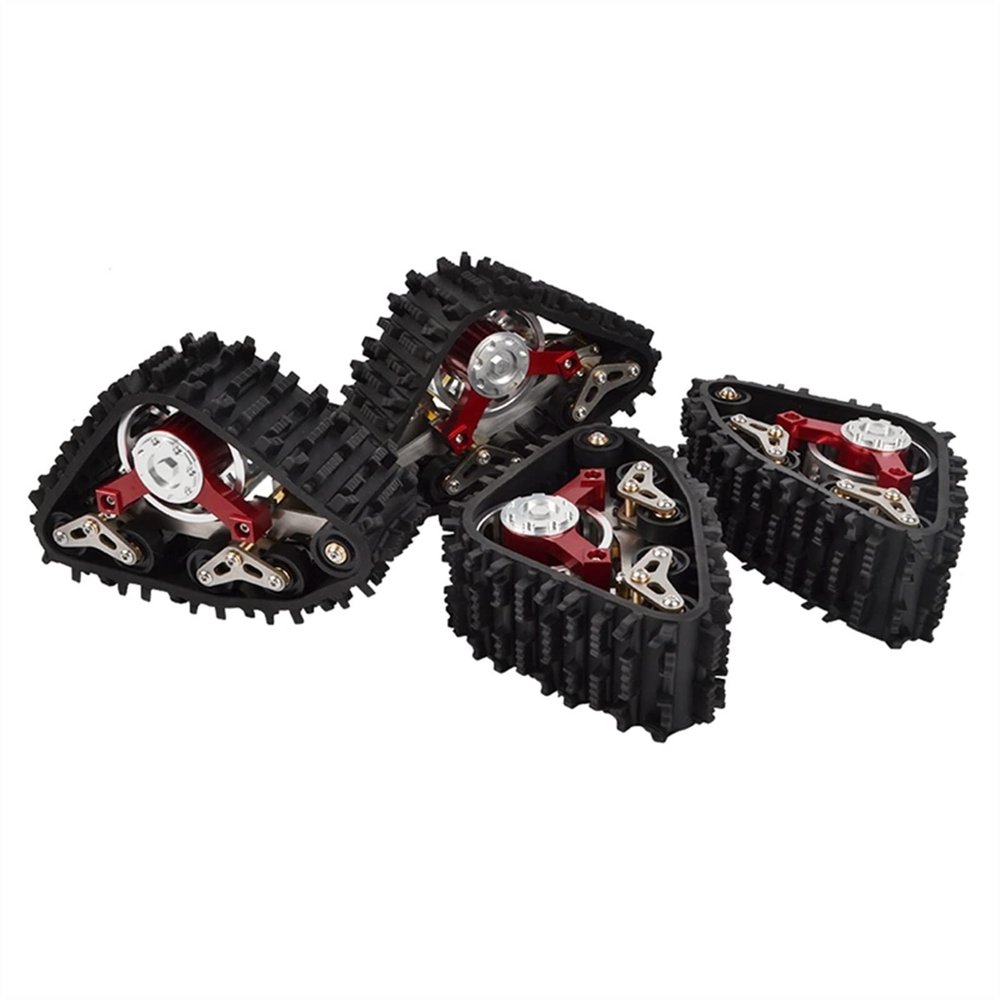 4Pcs 1/10 RC Truck Upgrade Parts Metal Snow Track Tire Tyre Wheel for for Traxxas for TRX4 for Defender for Bronco Upgrade Part Modification Accessories