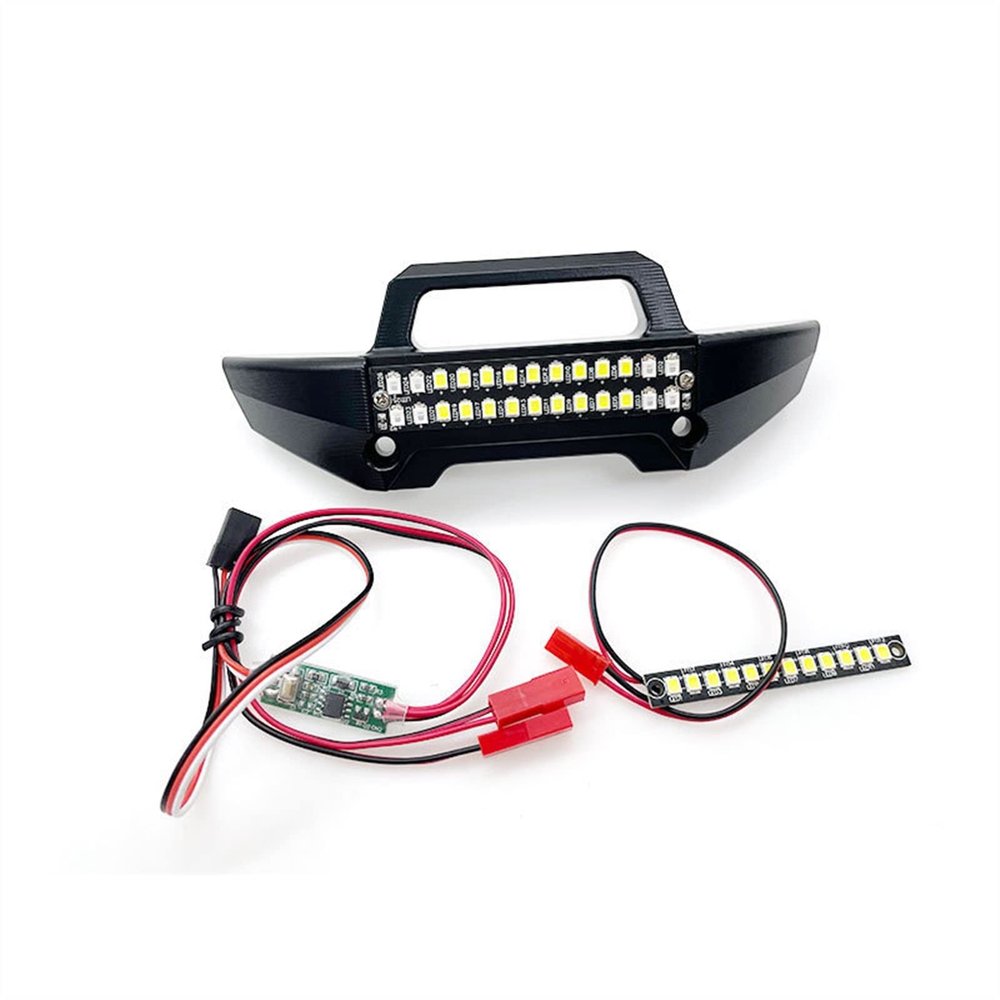1set 1:10 for MAXX Metal Front Bumper with Front & Rear L-e-d Light Bar for for Traxxas 1/10 for MAXX Small X RC Car Upgrade Parts Modification Accessories (Size : Bumper with Light)