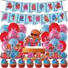 Octopus Birthday Party Supplies Cute Octopus Party Decorations Include HAPPY BIRTHDAY Banner Balloons Cake Topper Cupcake Toppers Cartoon Animals Birthday Party Decorations view 1