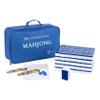 Chinese Mahjong Game Set, 144 Large Melamine Mahjong Tiles(1.57'', Sapphire) with 4 Dices 80 Poker Chips and One Storage Bag, Complete Traditional Mahjong Tile Set, Majiang, , Sapphire, Large view 1