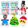 Christmas Stocking Stuffers for Kids - Christmas Crafts - Build a Snowman, Gingerbread Man, Santa & Christmas Tree - 4 Piece DIY Air Dry Clay Kit - Xmas Gifts for Girls Boys Ages 3-5 4-8 8-12 view 1