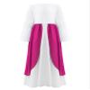 Alvivi Kids Girls Medieval Renaissance Victorian Retro Dress Loose Sleeve High Waist Ruffled Maxi Dresses Hot Pink 12 Years view 1