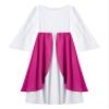 Alvivi Kids Girls Medieval Renaissance Victorian Retro Dress Loose Sleeve High Waist Ruffled Maxi Dresses Hot Pink 12 Years view 3
