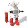 Charmgle Electric Cylinder Robot Model Toy Premium Tinplate Walking Alien Robots Toy Enthusiasts Collection Gifts Christmas Party Decoration Silver view 1