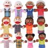 Shappy 12 Pcs Family Hand Puppets 12 Inch Grandparents, Mom & Dad, Brother & Sister, Son Daughter Plush Hand Puppet Toys Role-Play Toy Gifts for Christmas Kids Storytelling School Teaching view 1
