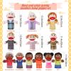 Shappy 12 Pcs Family Hand Puppets 12 Inch Grandparents, Mom & Dad, Brother & Sister, Son Daughter Plush Hand Puppet Toys Role-Play Toy Gifts for Christmas Kids Storytelling School Teaching view 2