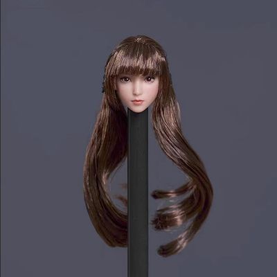 1/12 Scale Female Head Sculpt,Asian Girl Pale Skin Head Carved for 6inch Female Seamless Action Figure Collection