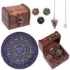 CREATCABIN Tarot Astrology Dice Pendulum Board Set Tarot Astrological Dice Chakra Amethyst Pendants Dowsing Pendulum Kit Witchcraft Wiccan Altar Supplies Spiritual Power for Divination Meditation view 1