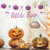 Halloween Banner,2PCS Happy Halloween Pink Banner Bunting,Little Boo Ghost Pumpkin White Glitter Garland Banner For Girls Boys Kids Baby Happy Halloween Horror Birthday Party Decorations view 4